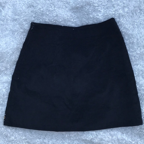 Black corduroy embroidered mini skirt - Picture 4 of 4